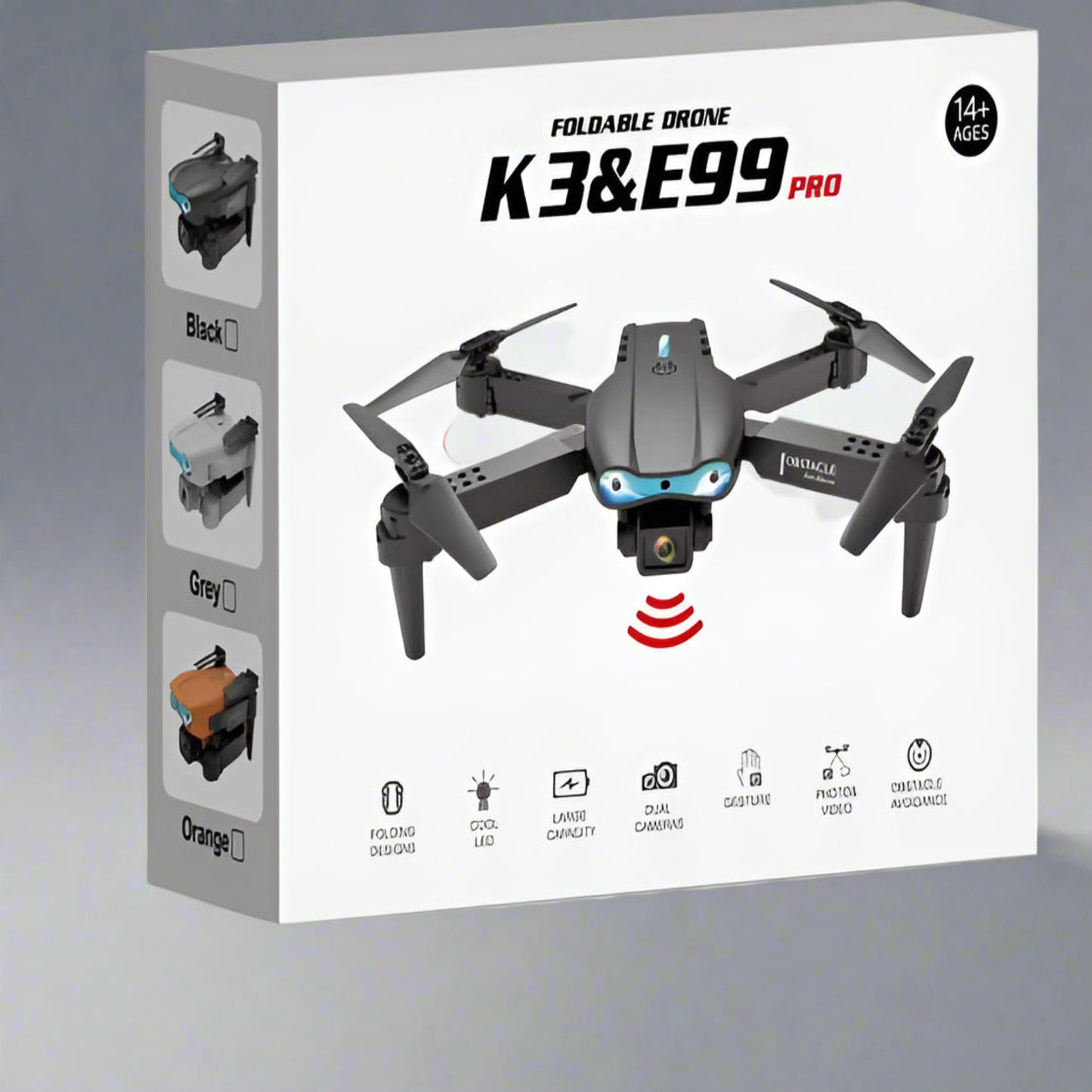 E99 Pro - Double Camera Drone With Double Battery Foldable Quadcopter Altitude Hold Mobile App Control