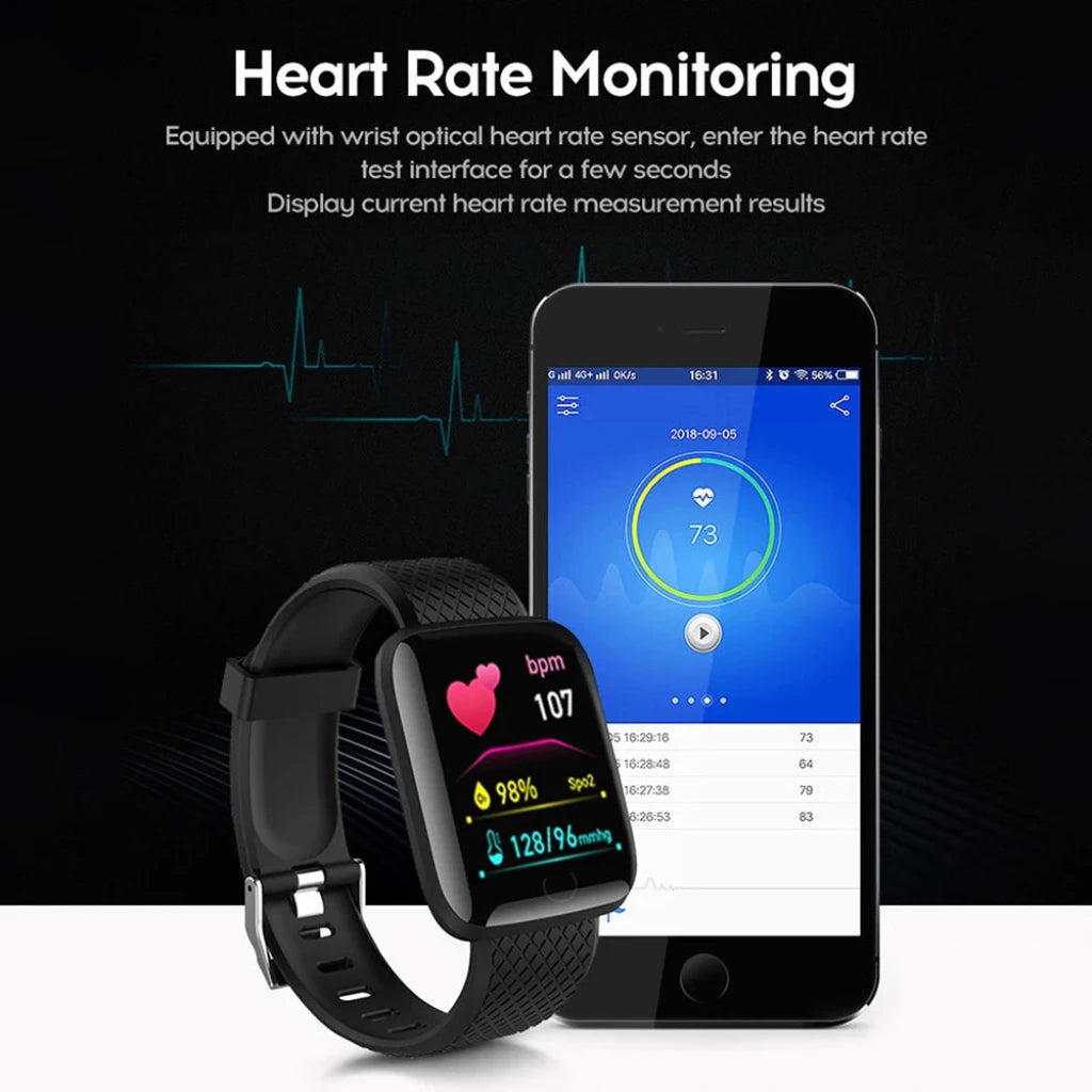 D116 Metal Sweat Free Smartwatch Intelligence Bracelet  (Black Strap, Size : Free Size)