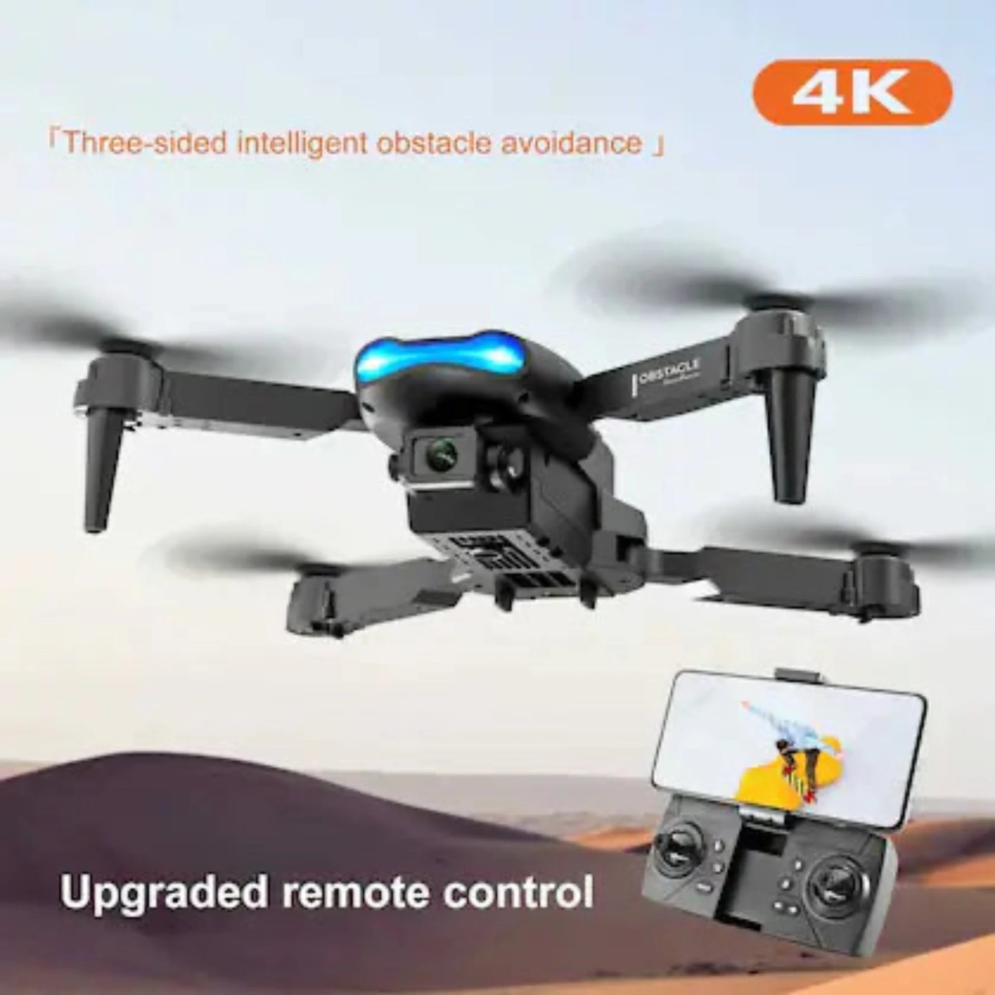 E99 Pro - Double Camera Drone With Double Battery Foldable Quadcopter Altitude Hold Mobile App Control
