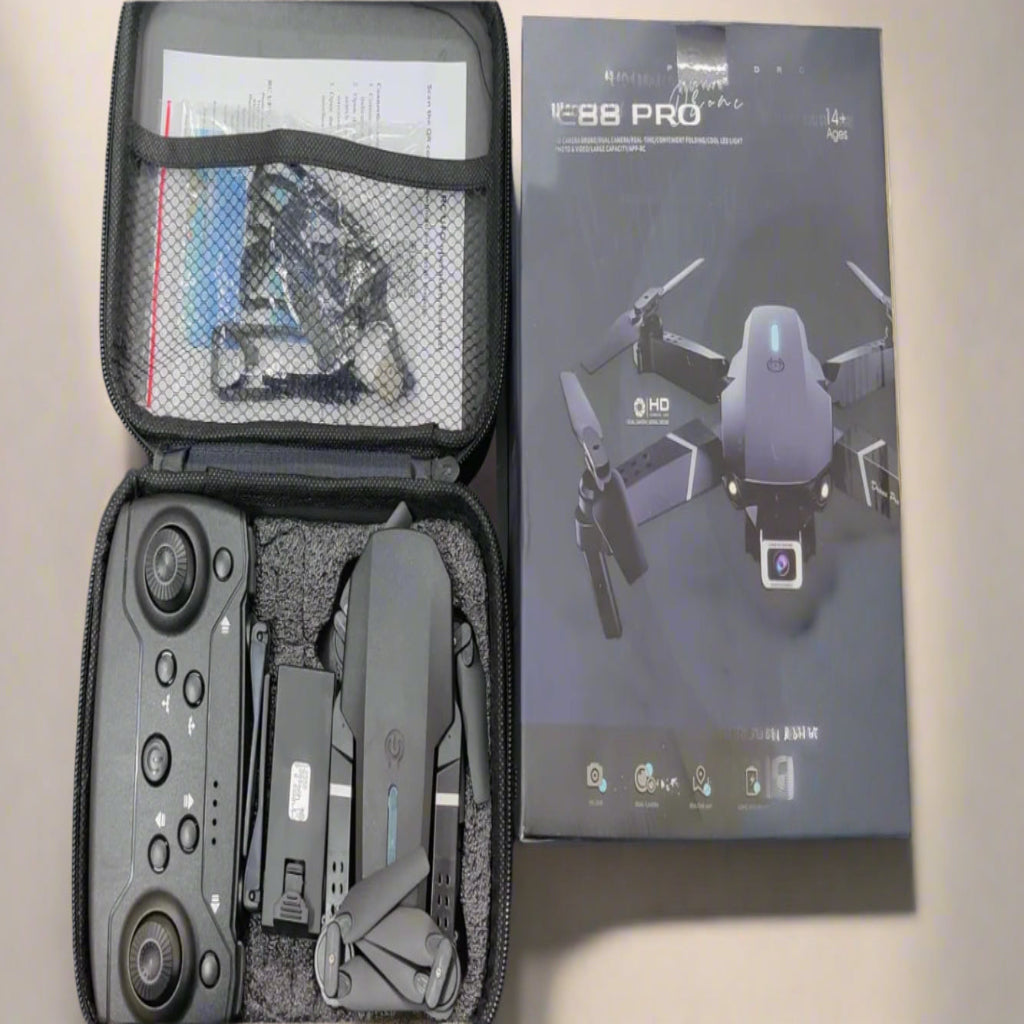 E88 Pro Drone - 4K Camera, WiFi FPV 1080P HD Dual Foldable RC Quadcopter Altitude Hold, Headless Mode