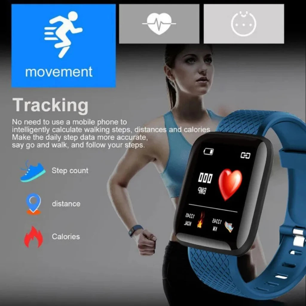 D116 Metal Sweat Free Smartwatch Intelligence Bracelet  (Black Strap, Size : Free Size)